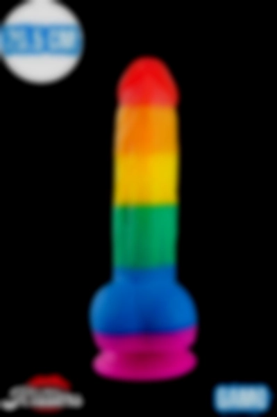 #Kissers331 - Ultra Realistik Gökkuşağı Renkli Yapay Penis Dildo 20.5 cm