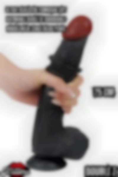 #Kissers324 - 25 cm Ultra Realistik Zenci Penis Dildo - Derili ve Kıkırdaklı