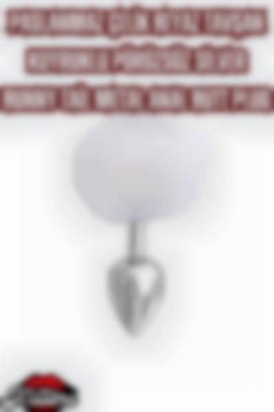 #Kissers229 - Paslanmaz Çelik Beyaz Tavşan Kuyruklu Anal Butt Plug