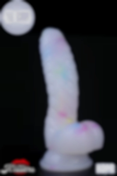 #Kissers200 - Kissers 18 cm Renkli Benekli Tırtıklı Realistik Dildo Cinsel Oyuncak