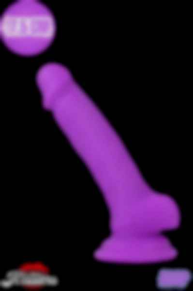 #Kissers185 - Mor Renk Vantuzlu Ultra Yumuşak Realistik Penis Dildo - 17.5 cm