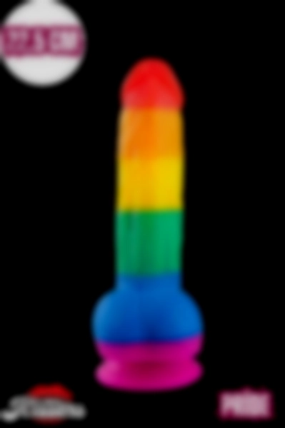 #Kissers154 - Gökkuşağı Renkli Ultra Realistik Yapay Penis Dildo - 22.5 cm