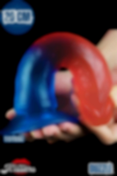 #Kissers141 - Renkli Şeffaf Jel Dokusunda 20 cm Realistik Penis Dildo