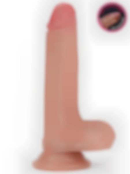 #LV4001 - Çift Katmanlı Platinyum Silikon Realistik Dildo 18 cm