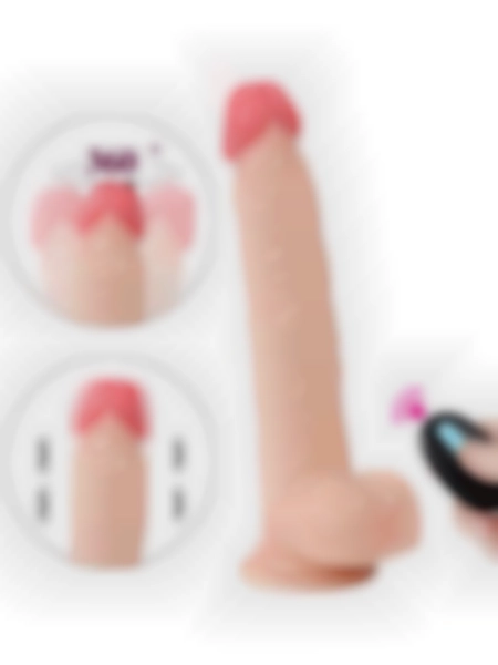 #SQT10012 - Uzaktan Kumandalı Şarjlı Döner Başlı Titreşimli Realistik Dildo 23 cm