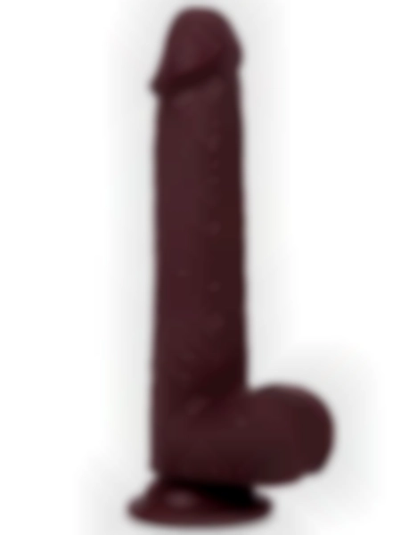 #GL0657 - 8&quot; Dual Layer Oynar Derili Realistik Siyah Penis 20 cm