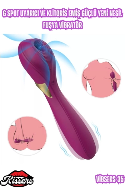 #Kissers00769 - &quot;G Spot Uyarıcı ve Klitoris Emiş Güçlü Yeni Nesil Fuşya Vibratör&quot;