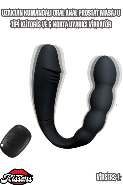#Kissers00736 - Uzaktan Kumandalı Oral Anal Prostat Masaj U Tipi Klitoris ve G Nokta U
