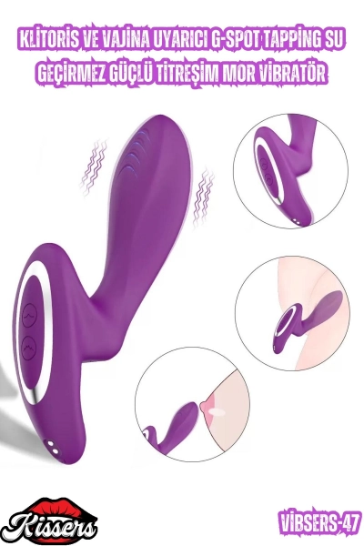 #Kissers00781 - Klitoris ve Vajina Uyarıcı G-Spot Tapping Su Geçirmez Güçlü Titreşimli Vibratör