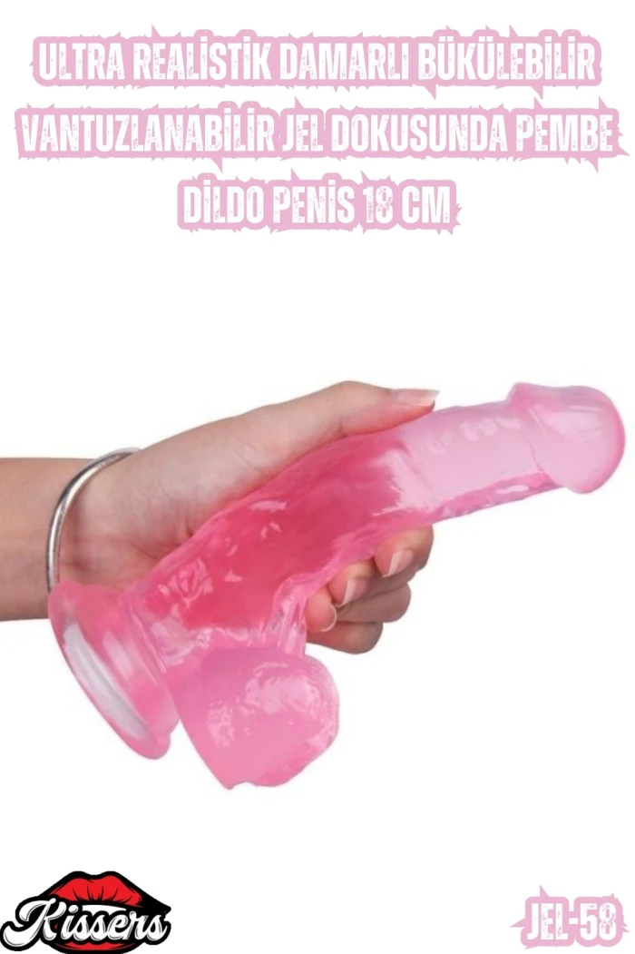 #Kissers00350 - Ultra Realistik Damarlı Bükülebilir Dildo 18 Cm