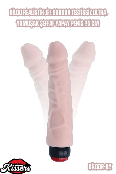 #Kissers00805 - Realistik Jel Dokuda Testissiz Ultra Yumuşak Şeffaf Yapay Penis
