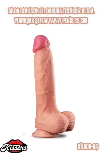 #Kissers00806 - Realistik Jel Dokuda Ultra Yumuşak Şeffaf Yapay Penis