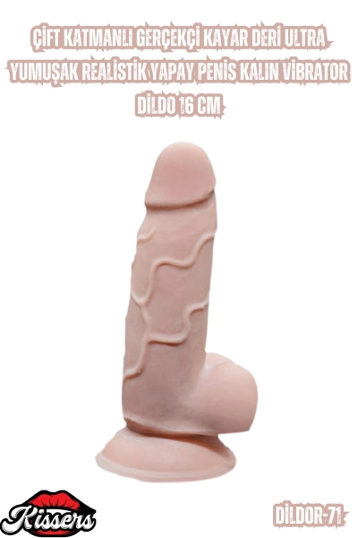#Kissers00814 - Çift Katmanlı Gerçekçi Kayar Deri Ultra Yumuşak Realistik Yapay Penis