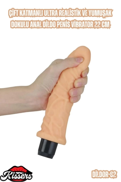 #Kissers00825 - Çift Katmanlı Ultra Realistik ve Yumuşak Dokulu Anal Dildo Penis Vibra