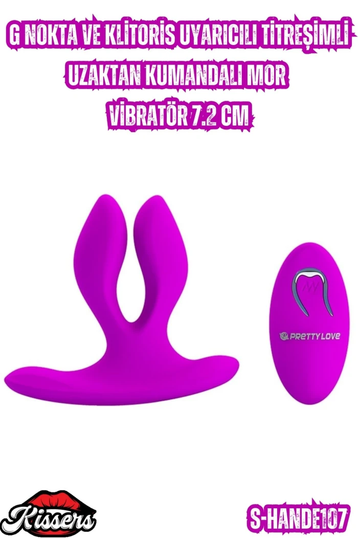 #Kissers00638 - G Nokta ve Klitoris Uyarıcılı Titreşimli Uzaktan Kumandalı 7.2 Cm