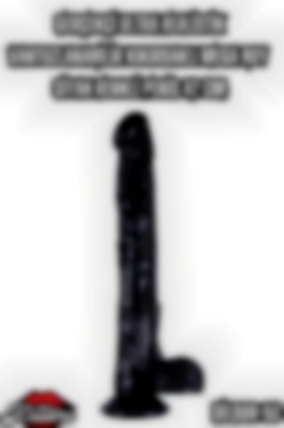 #Kissers00417 - Ultra Realistik Siyah Penis Vantuzlu ve Kıkırdaklı 42 Cm