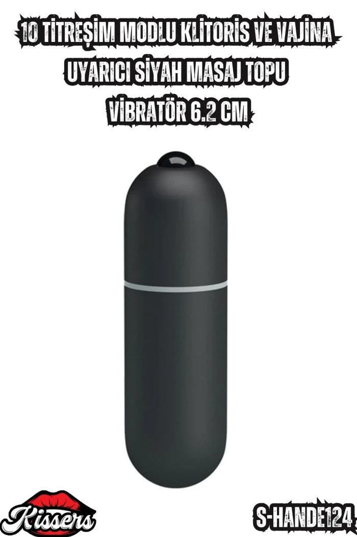 #Kissers00656 - Şık Siyah Masaj Topu Vibratör 10 Titreşim Modu