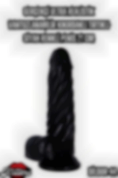 #Kissers00403 - Siyah Gerçekçi Ultra Realistik Penis Vantuzlu ve Kıkırdaklı 21 Cm