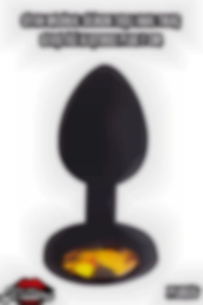 #Kissers00244 - Siyah Taşlı Anal Tıkaç Gevşetici Alıştırıcı Plug 9 Cm