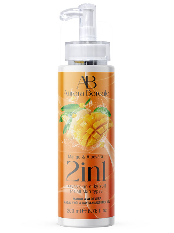 #AB3500 - Aurora Boreale 2in1 Arada Mango Alovera Aromalı Masaj Yağı ve Kayganlaştırıcı Jel 200ml