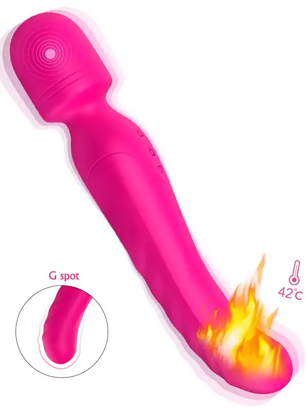 #S197 - Isıtmalı Masaj Wand Çift Taraflı Vibratör 23 cm