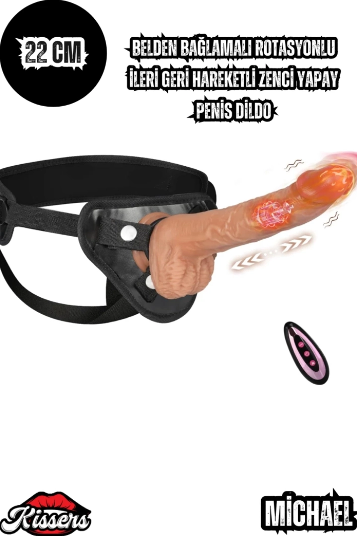 #7425 - 22 CM Belden Bağlamalı Yapay Penis Dildo