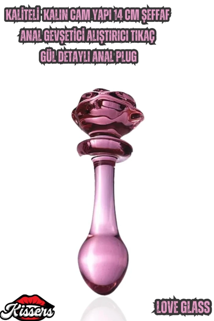 #7445 - 14 cm Şeffaf Anal Plug - Kaliteli Kalın Cam Yapı - Anal Gevşetici Tıkaç