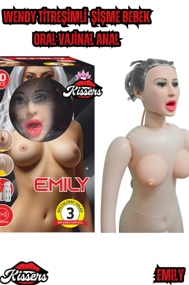 #7458 - EMİLY Titreşimli Realistik Şişme Bebek - Oral, Vajinal, Anal Uyumlu
