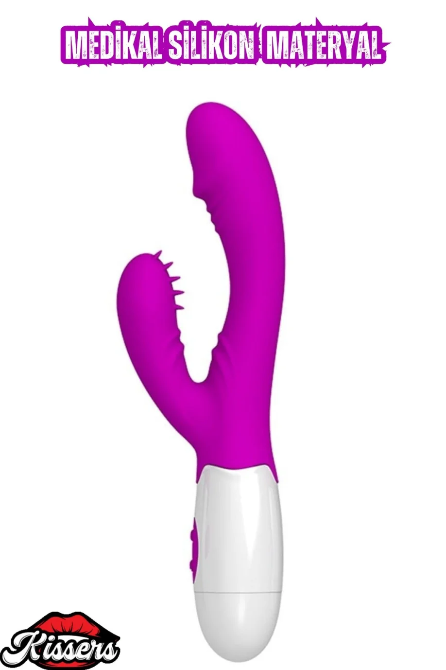 #3830 - Isıtmalı Medikal Silikon Mor Penis Vibratör 22 Cm