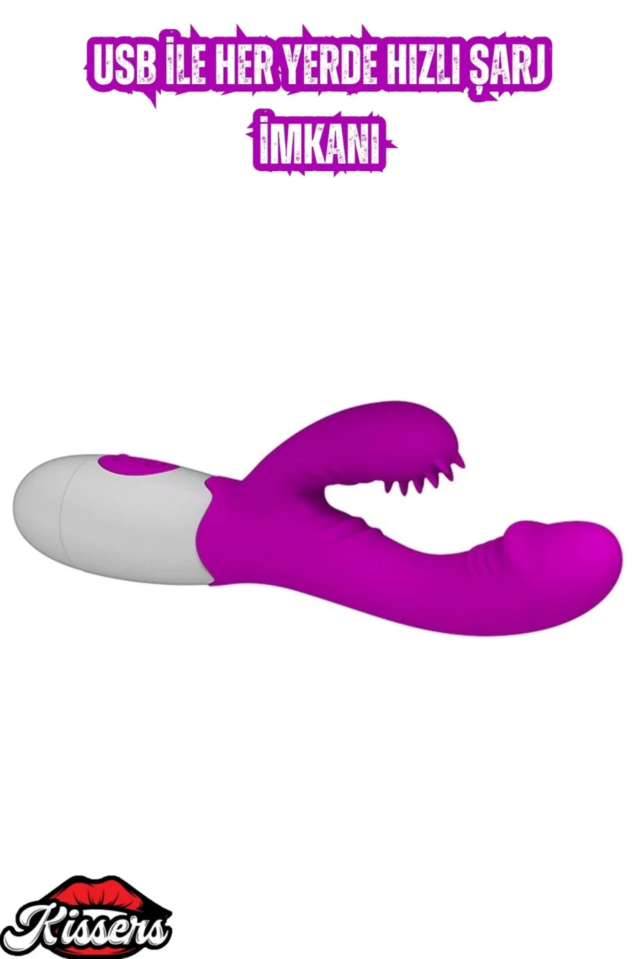 #3832 - Isıtmalı Medikal Silikon Mor Penis Vibratör 22 Cm