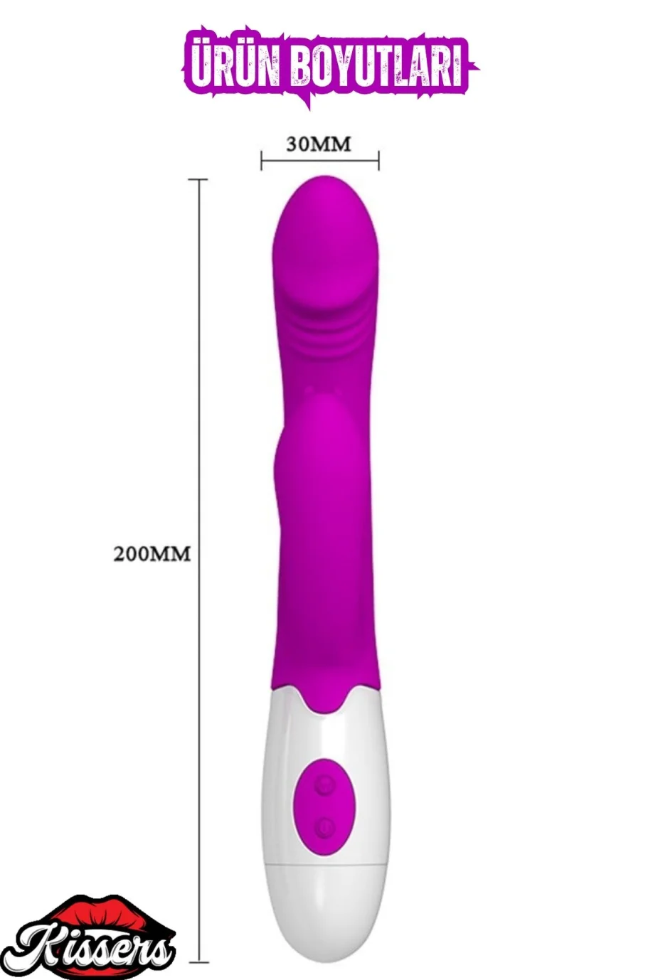 #3833 - Isıtmalı Medikal Silikon Mor Penis Vibratör 22 Cm