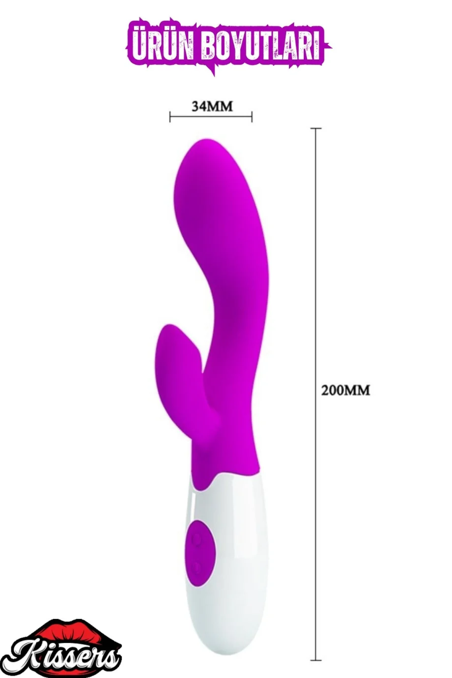 #3845 - Boyunda Isıtmalı Penis Vibratörü G Noktası ve Klitoris Uyarıcılı 20 Cm