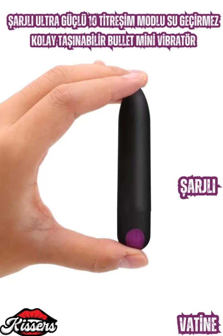 #7503 - Su Geçirmez 10 Titreşim Modlu Mini Vibratör - Kolay Taşınabilir ve Şarjlı