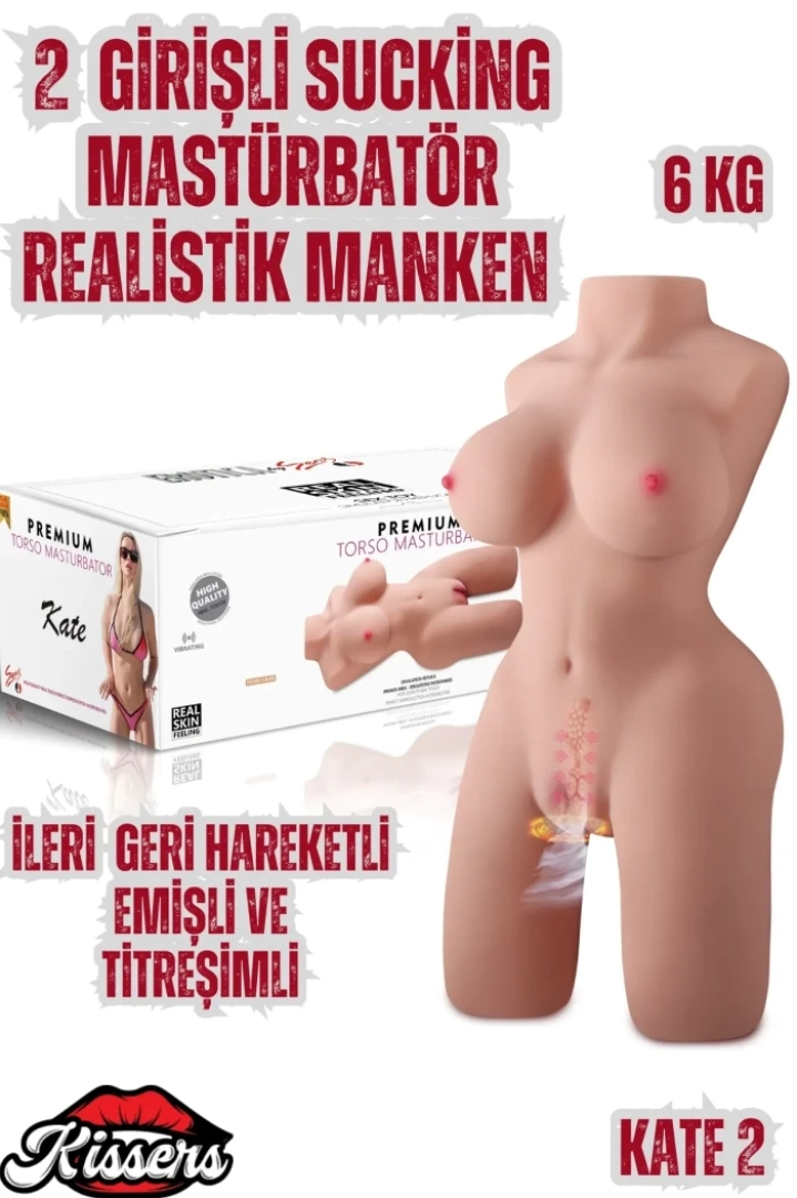 #7514 - Gerçekçi Vajina Girişli Titreşimli Mastürbatör - Kissers.com.tr