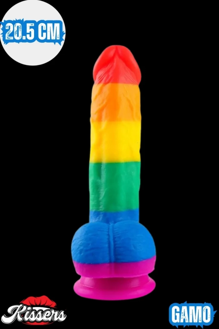 #7521 - Ultra Realistik Gökkuşağı Renkli Yapay Penis Dildo 20.5 cm