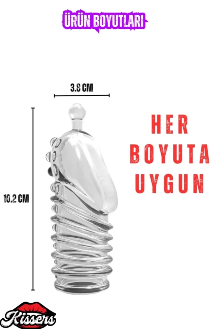 #7537 - Yeniden Kullanılabilir Tırtıklı G Nokta Uyarıcı Silikon Penis Kılıfı