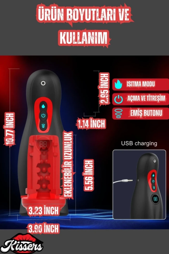 #7542 - İleri Teknoloji Şarjlı Telefon Tutuculu Mastürbatör