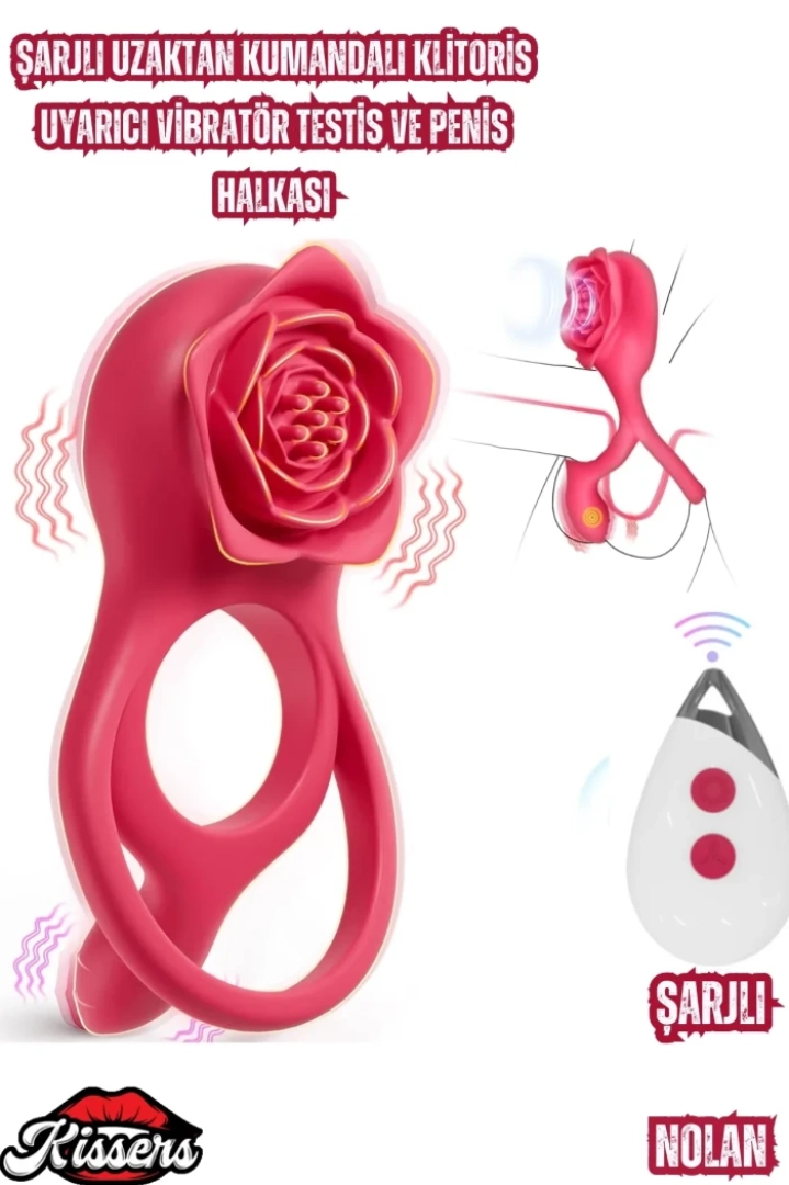 #7544 - Klitoris Uyarıcı Vibratör ve Penis Halkası - Şarjlı ve Uzaktan Kumandalı