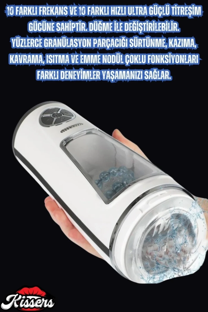 #7576 - Akıllı Isıtmalı İnleme Ses Titreşimli Rotasyonlu Vajina Mastürbatörü