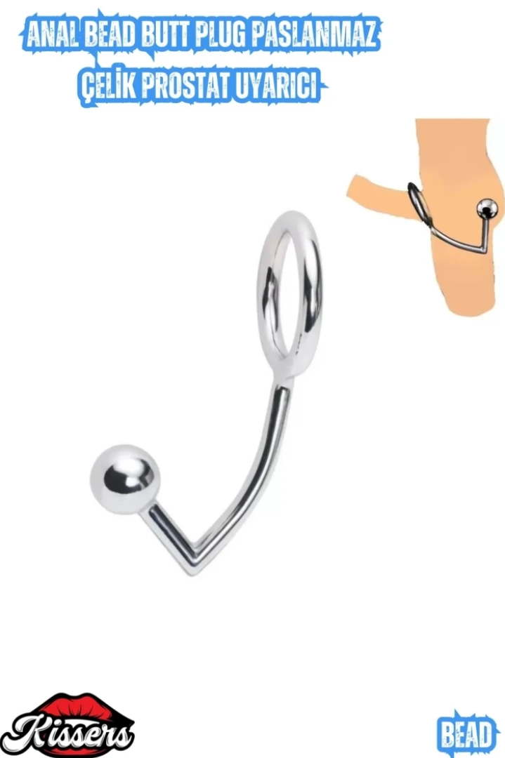 #7580 - Paslanmaz Çelik Anal Boncuk ve Metal Penis Yüzüğü - Anal Uyarıcı