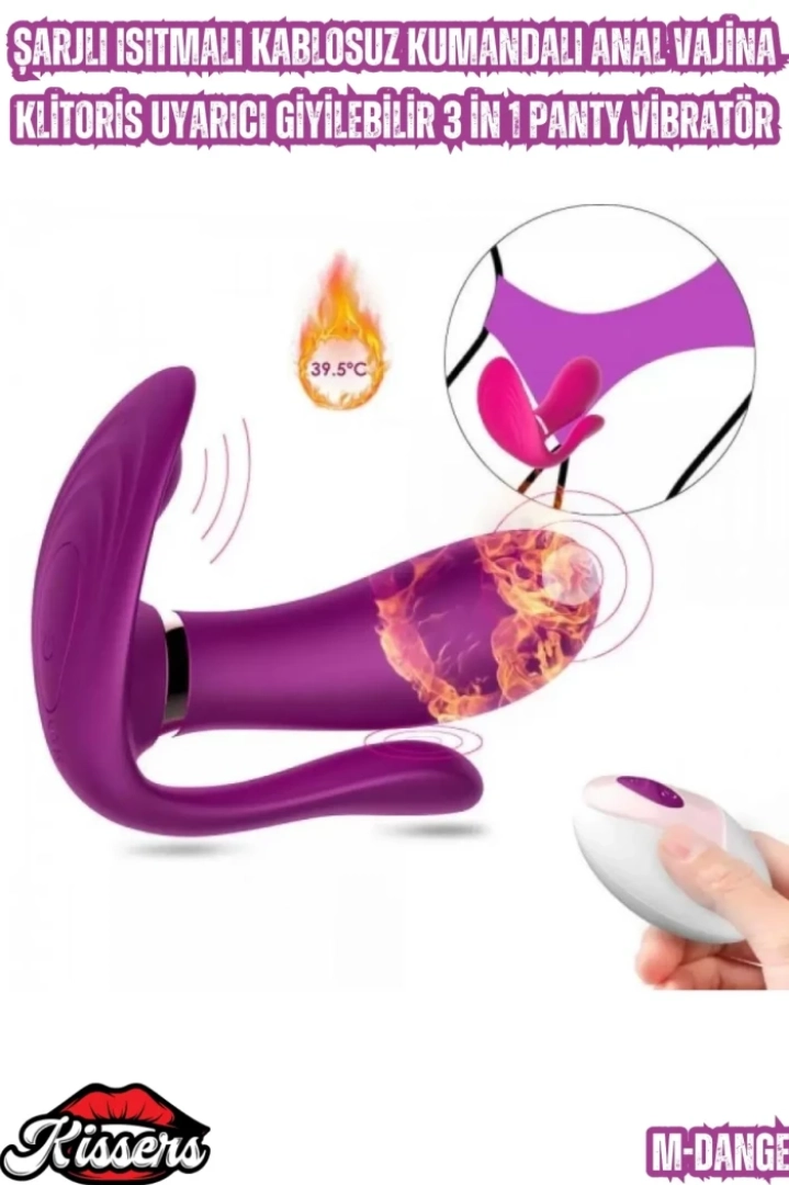 #7582 - Kablosuz Kumandalı 3in1 Vibratör: Anal, Vajina ve Klitoris Uyarıcı