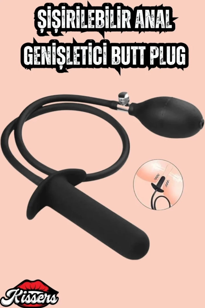 #7590 - Şişirilebilir Silikon Anal Butt Plug - Anal Genişletici Eğitim Aracı