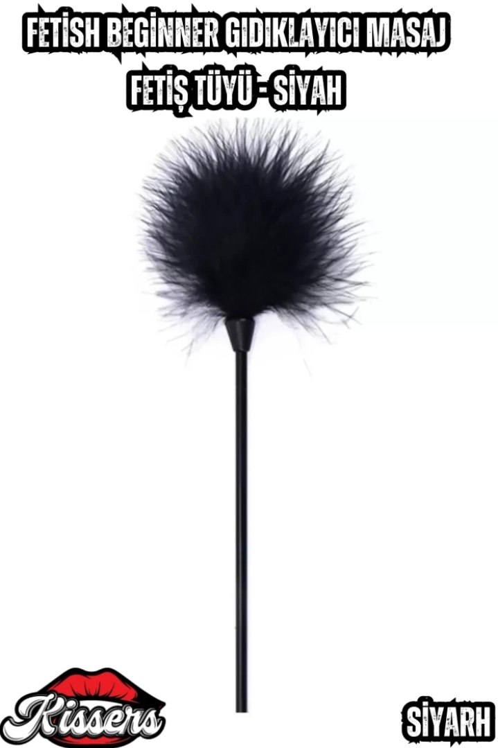 #7625 - Siyah 20 Cm Gıdıklayıcı Masaj Fetiş Tüyü - Etkileyici ve Heyecan Verici