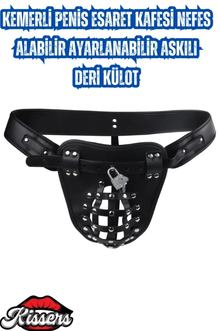 #7630 - Bdsm Kemerli Penis Esaret Kafesi - Nefes Alabilir & Ayarlanabilir