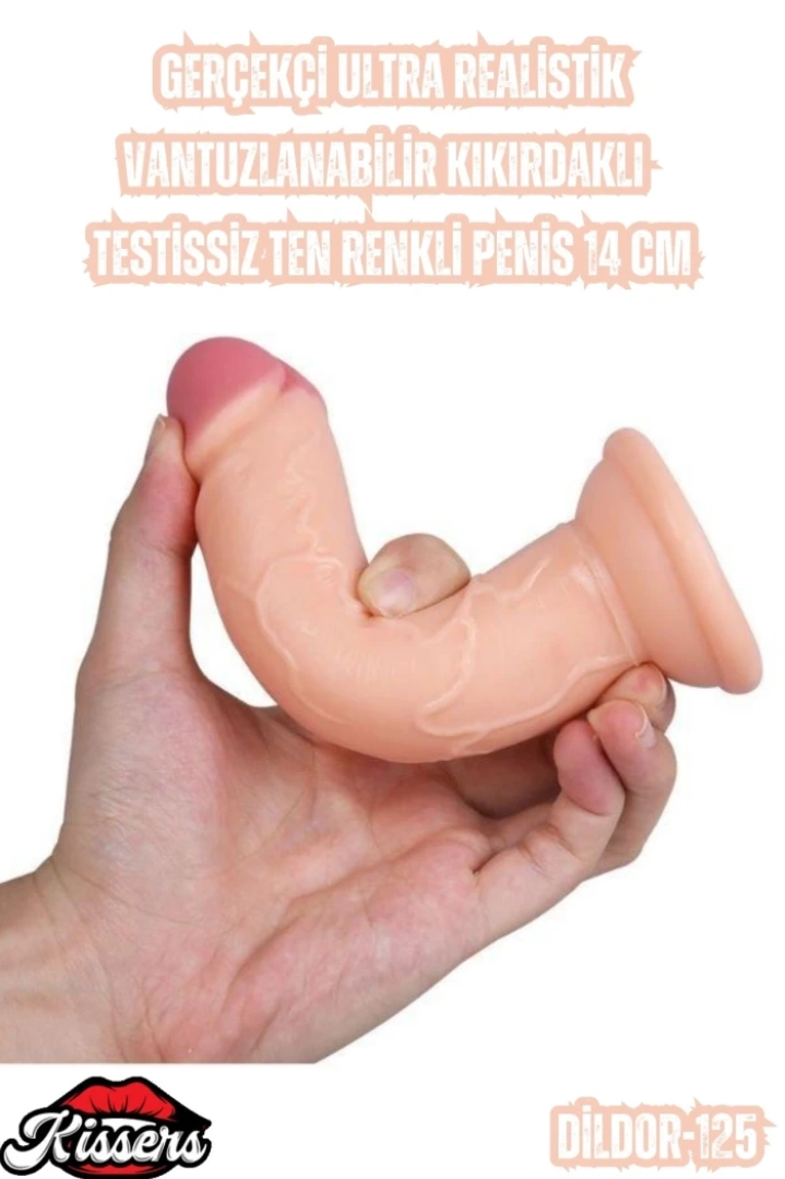 #6751 - Gerçekçi Ultra Realistik Vantuzlanabilir Kıkırdaklı Ten Renkli 14 Cm