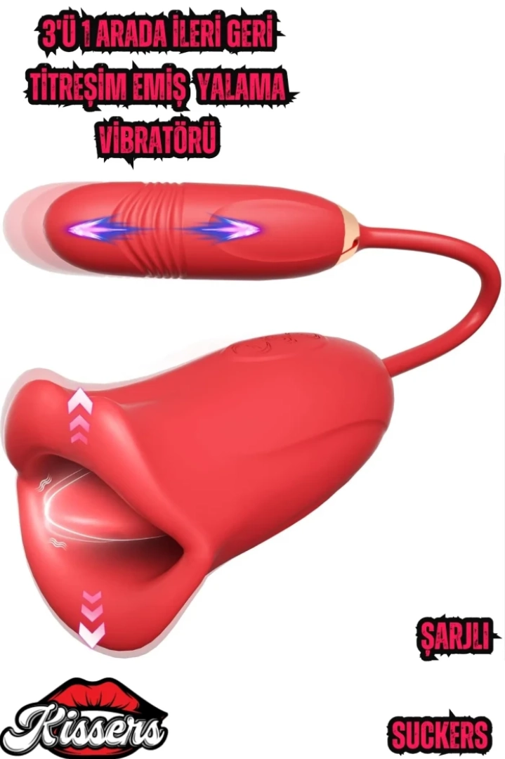#7643 - Kadınlar İçin 3ü 1 Arada Titreşimli Vibratör - Anal, Vajina, Klitoris Uyarıcı