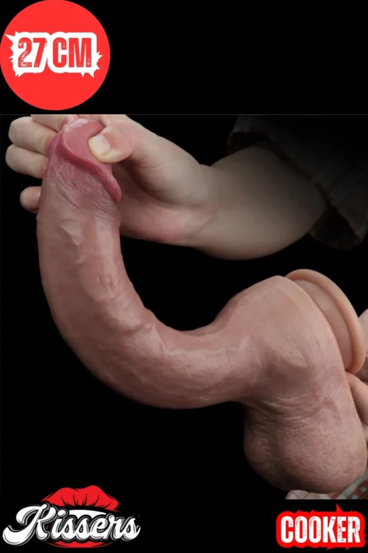 #7650 - 27 cm Yeni Nesil Çift Katmanlı Damarlı 3D Realistik Gerçek Model Dildo Penis