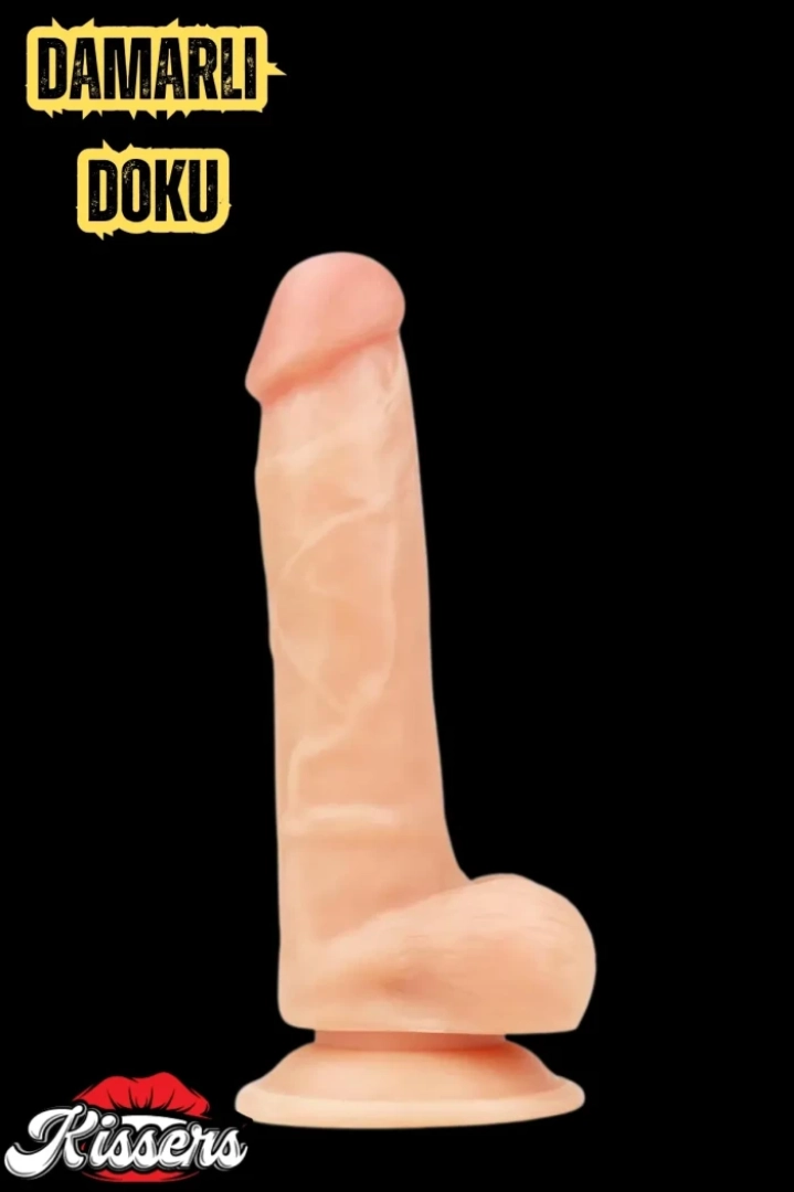 #7673 - Realistik Penis Dildo 20 Cm - Gerçekçi Et Dokusunda Cinsel Oyuncak