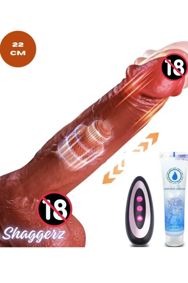 #7676 - 22 cm Uzaktan Kumandalı Isıtmalı Realistik Penis Vibratör Dildo
