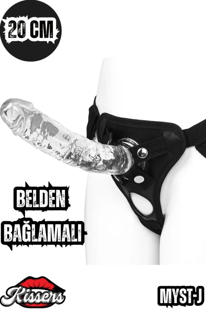 #7680 - Şeffaf Jel Dokulu Realistik Penis Dildo - 20 cm